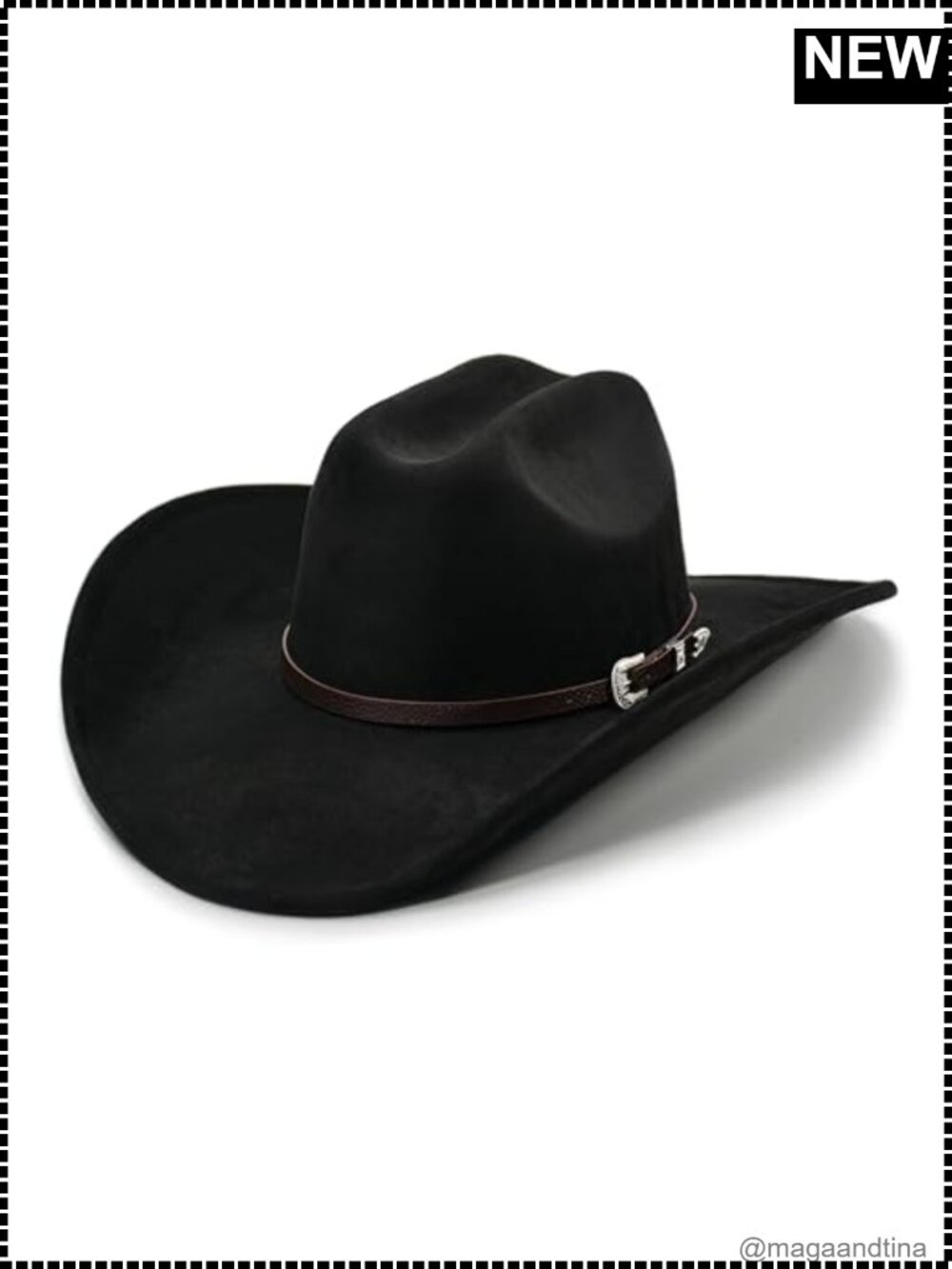 Vegan Suede Cowboy Hat Shapeable Wide Brim Western Cattleman
